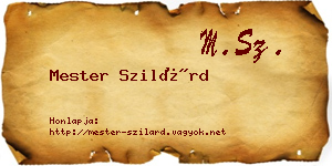 Mester Szilárd névjegykártya