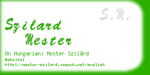 szilard mester business card